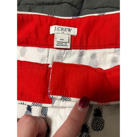 J. Crew Adorable Pineapple Shorts White Red and Blue Size 00 XXS - Picture 3 of 9